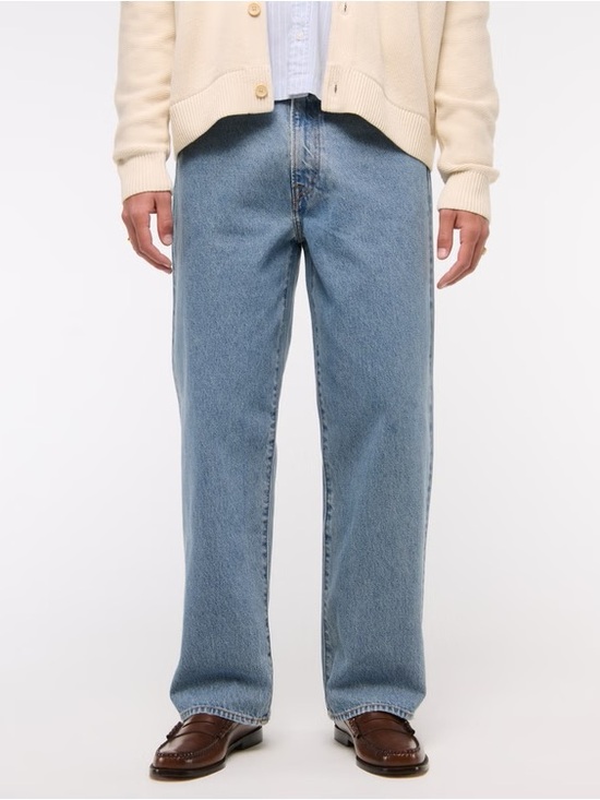Abercrombie & Fitch Other - Abercrombie & Fitch Baggy Rigid Jeans Light Wash Skater Wide Leg Denim 34x34